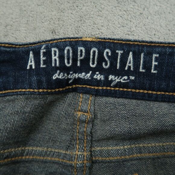 Aeropostale Jeans Womens Size 4 Short Blue Low-Rise Skinny 30" Inseam Distressed - Picture 11 of 16